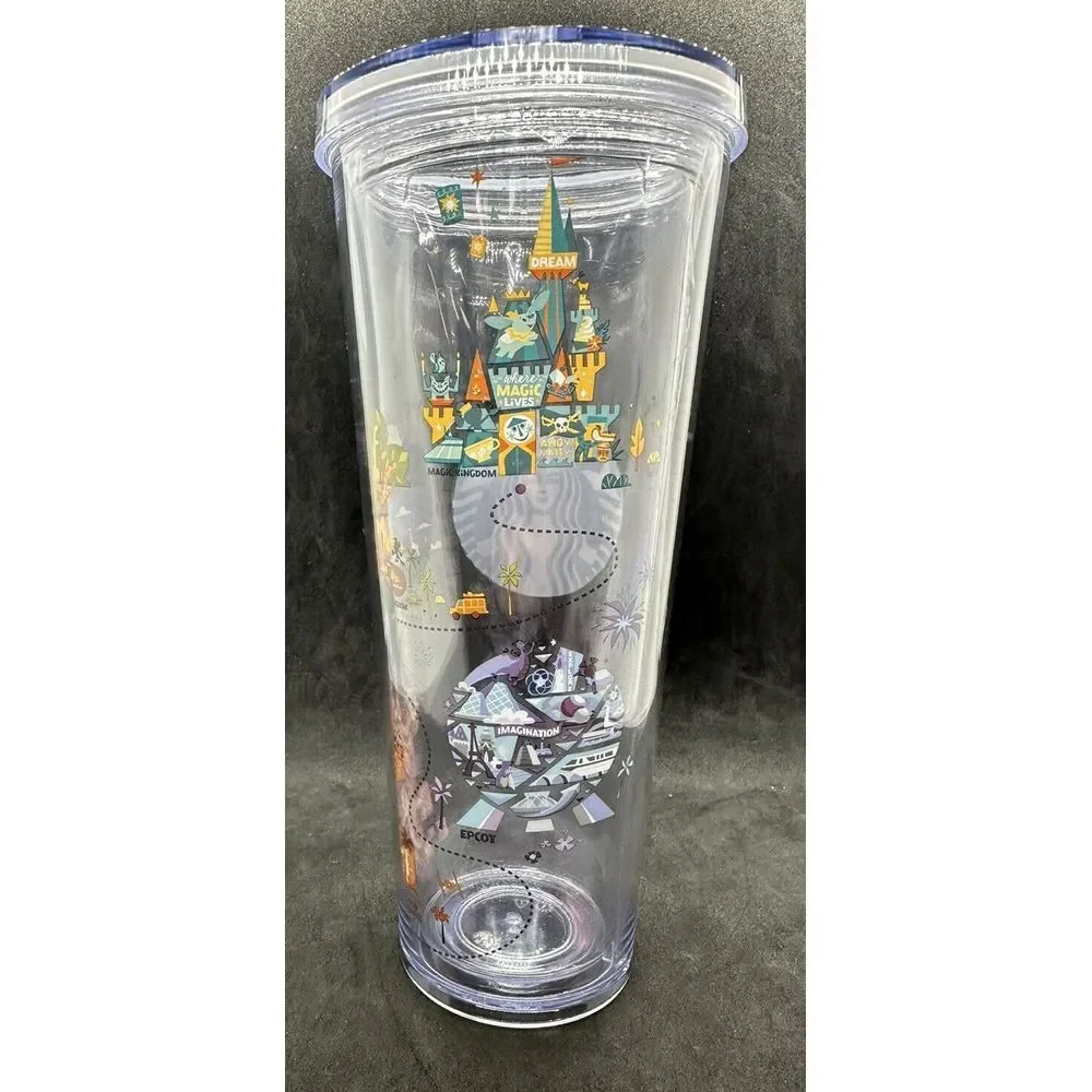 2020 Starbucks Disney World Parks‎ Icons Map Cold Cup Venti Plastic Tumbler
